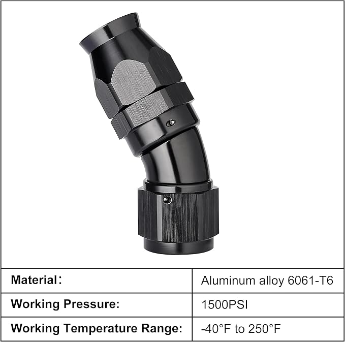 EVIL ENERGY 10AN 30 Degree PTFE One Piece Full Flow End Hose Fitting Aluminum - Image 3