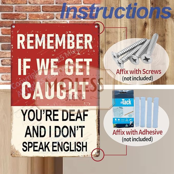 "Remember If We Get Caught" Funny Bar Sign or Man Cave Decor | 12x8″ Durable - Image 4