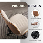 Home Office Chair No Arms with Wheels, Adjustable Height Small Desk Chair - Image 6
