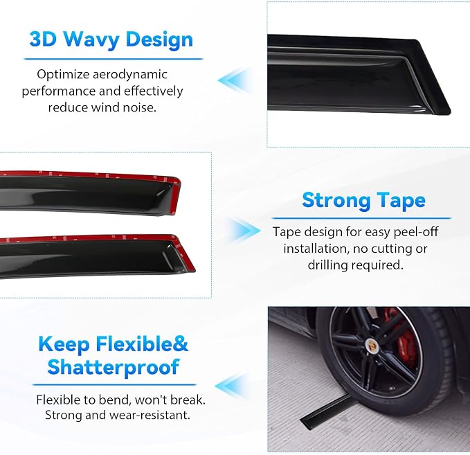 4pcs Window Visors Compatible - Image 4