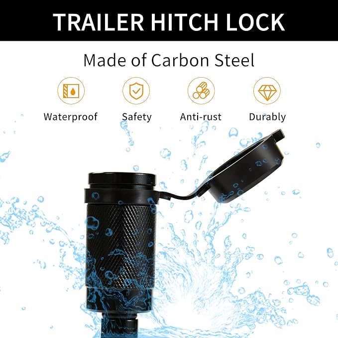 Trailer Hitch Locks, 5/8" Dia 4" Long Hitch Lock - Image 5