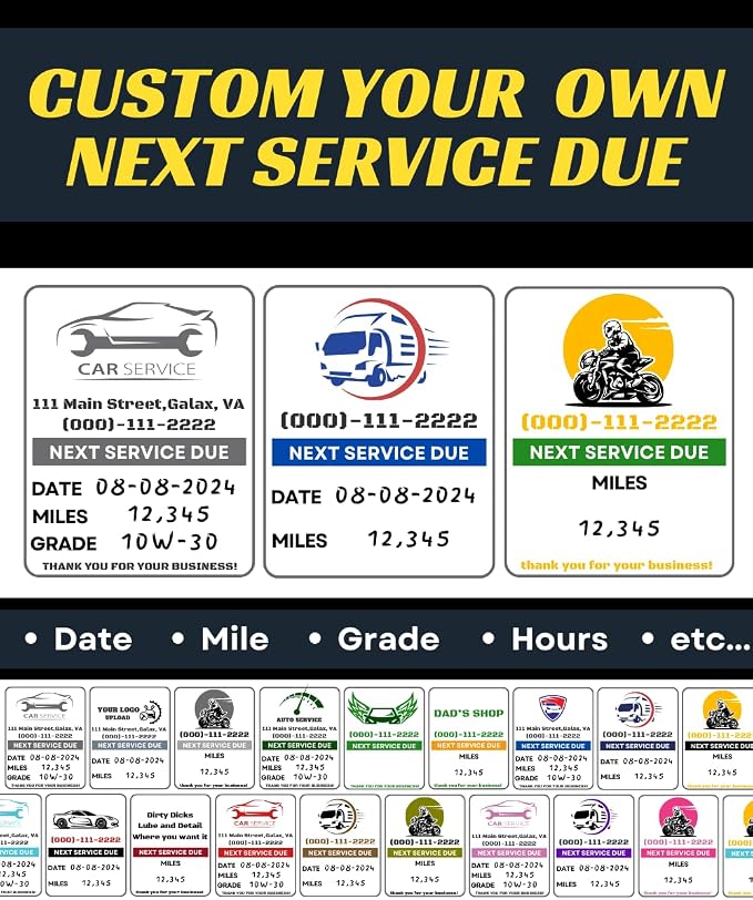 Oil Change Stickers for Windshield Personalized - Image 3