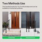 VIVOSUN Outdoor Handrail, 2 Step Stair Handrail, Wrought Mattle Iron Handrail - Image 5