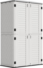 Outdoor Storage Cabinet Waterproof, Resin Vertical Storage Shed Lockable by Mrosaa