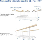 FLEXIMOUNTS 4x8 Overhead Garage Storage Rack, Adjustable Organization System - Image 6