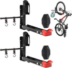 Bike Wall Mount Rack Adjustable & Foldable Garage Bike Rack by AUMENTAR