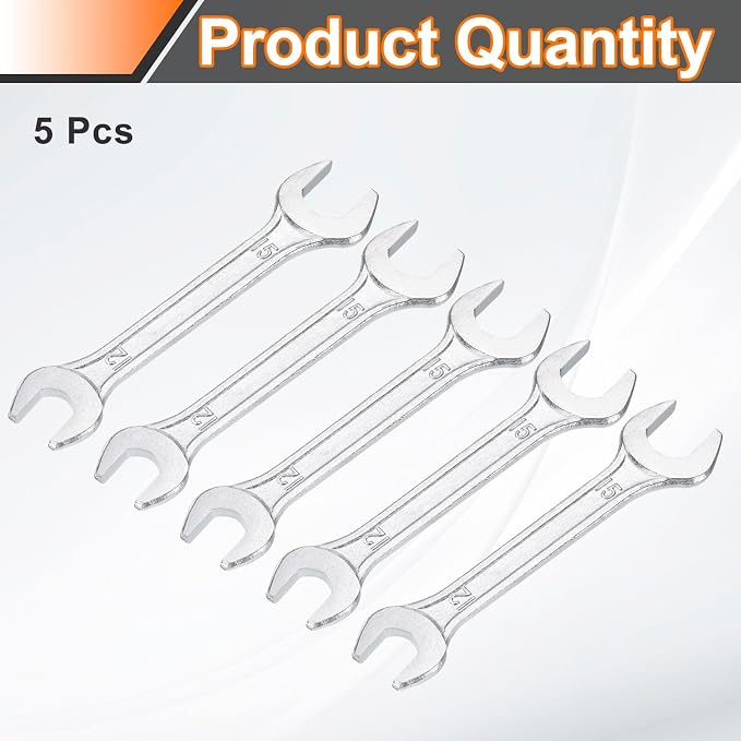 HARFINGTON 5pcs Double Open End Wrench 12mm x 15mm Metric 15 Degree Offset - Image 3