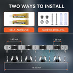 ZONGOOL 2 Pack Mop Broom Holder Wall Mount, 4 Racks and 5 Hooks Broom Organizer - Image 6