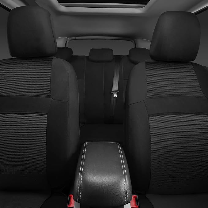 CAR PASS 3D Air Mesh Car Seat Covers Full Sets w/5mm Sponge, Steering Wheel - Image 3