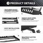 Roof Rack Cargo Basket with 4 PCS LED Light Bar Compatible with 2007-2024 Jeep - Image 5