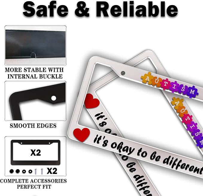 Automotive Exterior Accessories Multicolor License Plate Frames Autism It’s - Image 4