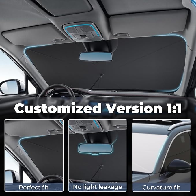 Windshield Sun Shade Umbrella for 2017-2025 Cadillac XT5 Accessories: Custom - Image 2