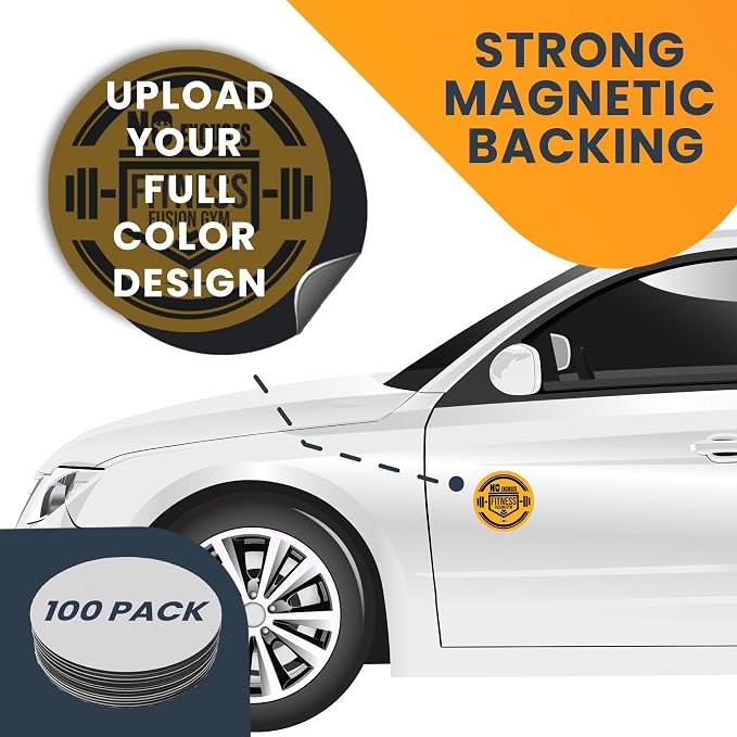 Magnet Me Up Customizable 30 Mil Round Magnet- 6”, 100 PK Weatherproof Car - Image 7