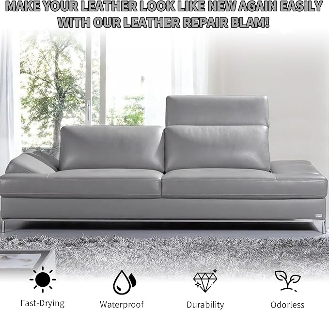 Gray Leather Recoloring Balm, Leather Couch Scratch/Stain Remover, Leather - Image 7