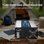 WZRELB 4000W Pure Sine Wave Inverter, Car Power Inverter 48V DC to 110V 120V AC - Image 2