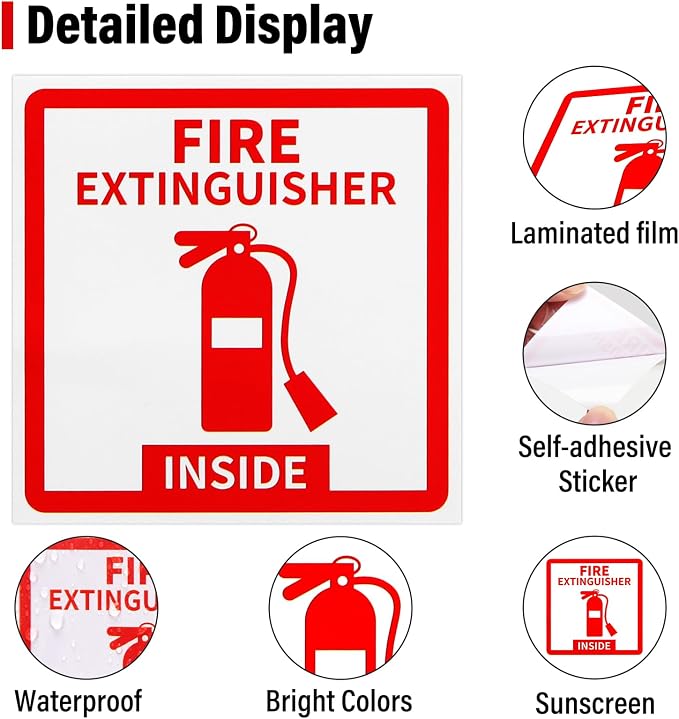 Madrigal Fire Extinguisher Inside Sticker Sign, Weatherproof & UV Protected - Image 3