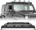 Roof Rack Cargo Basket with 4 PCS LED Light Bar Compatible with 2007-2024 Jeep by YZONA