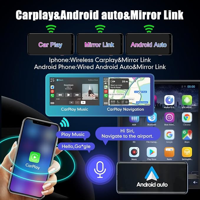 Kunfine Tesla Style Car CarPlay Android Auto Navigation Stereo GPS Radio - Image 2
