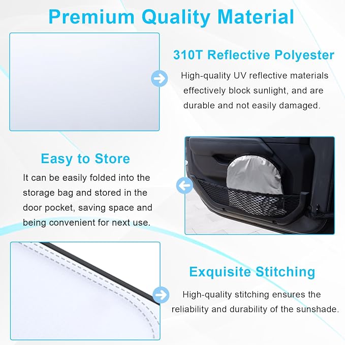 Premium Windshield Sun Shade for 2018-2025 Jeep Wrangler JL JLU & 2020-2025 - Image 7