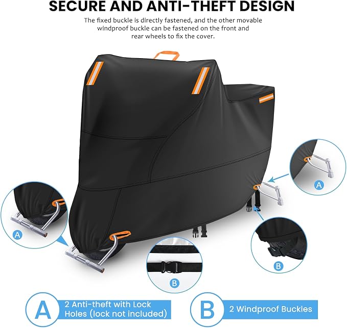 Motor Bike Cover Waterproof Outdoor, Motorbike Scooter Moped Cover Sun Rain - Image 5