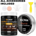 12oz Leather Recoloring Balm & 3.4oz Mink Oil Leather Conditioner kit, Leather - Image 7