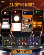 Auxbeam 8 Gang Switch Panel AC-800 Bluetooth RGB Switch Pod - Image 5