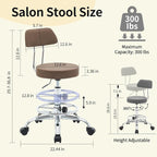 Salon Rolling Chair, Adjustable Stool - Image 2