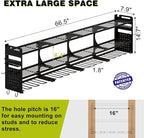 64" Power Tool Organizer Wall Mount, 16 Slots, 3-Tier Drill & Cordless Tool - Image 2