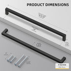 Goldenwarm 10 Pack Black Square Bar Cabinet Pull Drawer Handle Stainless Steel - Image 2