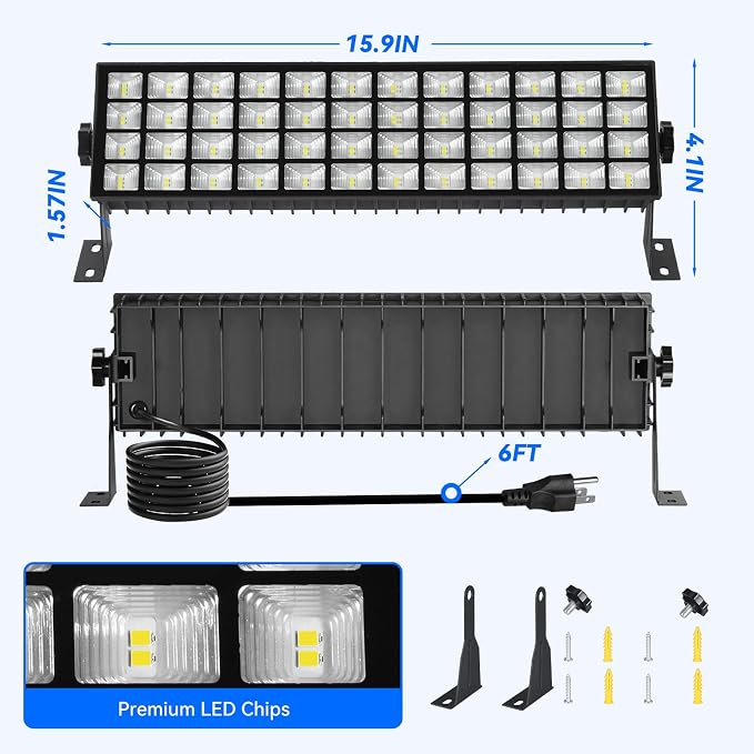 4 Pack LED Shop Lights, 100W 11000LM Plug in Garage Light - Image 3