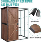 Outdoor Storage Cabinet with Adjustable Shelves, Large Metal Frame Garden Shed - Image 2
