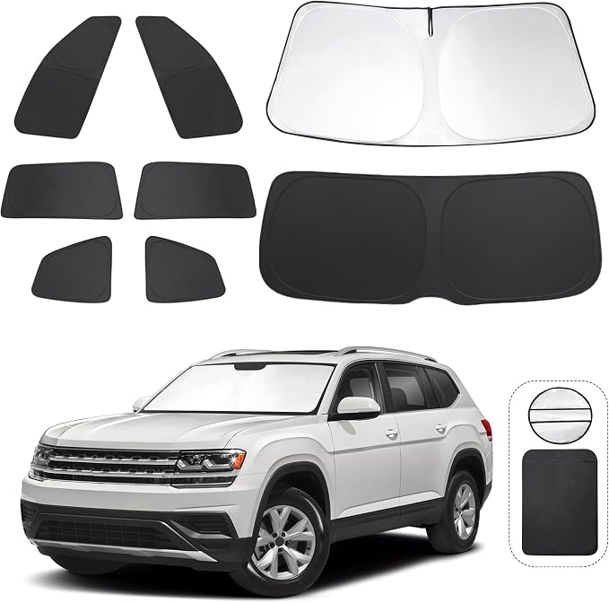 TINGLU Window Shades for Volkswagen VW Atlas 2018-2024 2025 Accessories Car by TINGLU