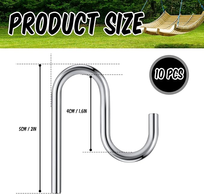Blulu 10 Pcs 2'' Long Shed Hooks Shed Accessories - Image 3