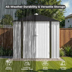 Greesum 8×6FT Outdoor Storage Shed, Metal Patio Storaged Sheds - Image 5