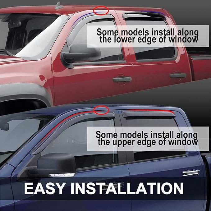 Side Window Wind Deflector, Window Visor fit - Image 4