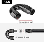 EVIL ENERGY 8AN 180 Degree PTFE One Piece Full Flow End Hose Fitting Aluminum - Image 4