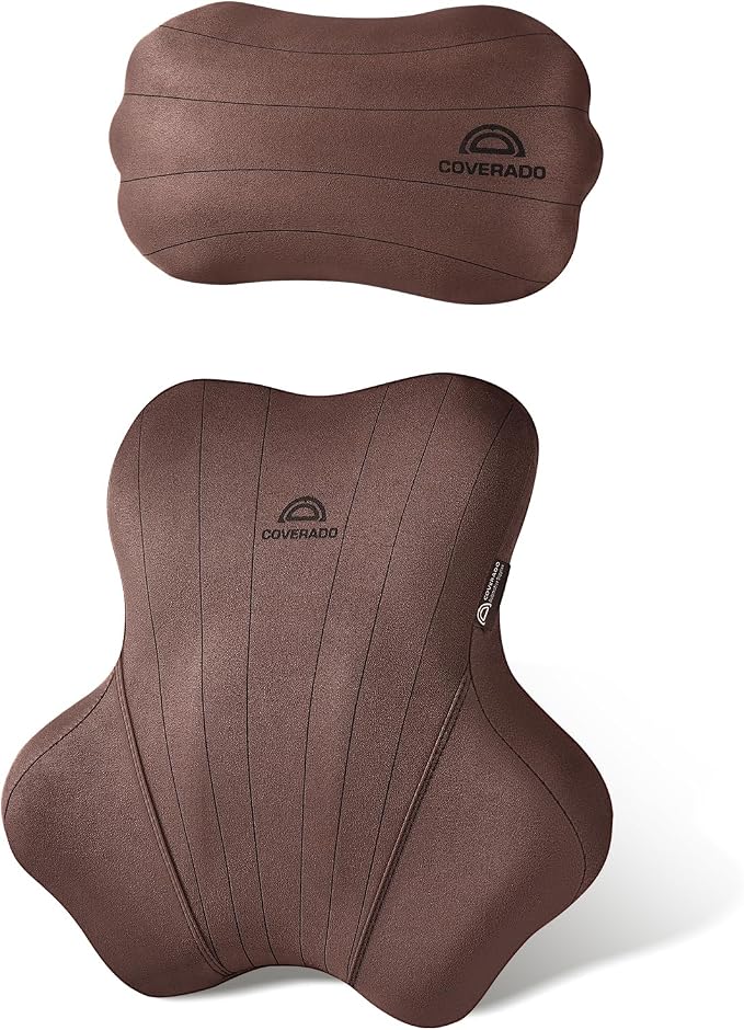 Coverado Car Lumbar Support Pillow and Car Neck Pillow Kit, Ergonomic Design - Image 7