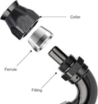 EVIL ENERGY 6AN 120 Degree PTFE One Piece Full Flow End Hose Fitting Aluminum - Image 2