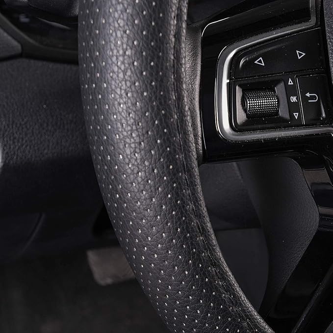 Car Pass Classical Leather Automotive Universal Steering Wheel Covers, - Image 7