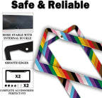 License Plate Frames Rainbow Front License Plate Bracket Rainbow Pride Flag - Image 4