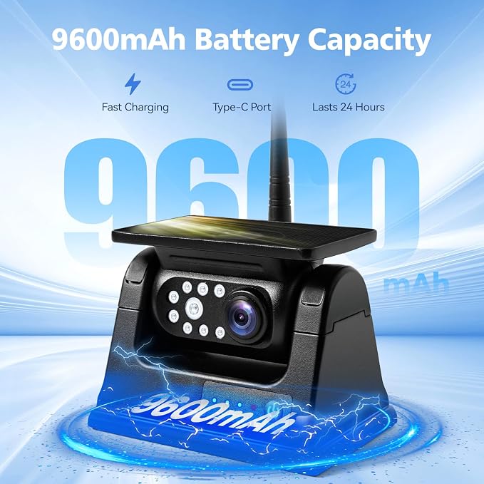 7" Magnetic Solar Wireless Backup Camera, HD 1080P 7" DVR Monitor, RV Camera - Image 4