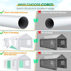 COBIZI Carport Canopy 12x20 Heavy Duty Portable Garage - Image 4