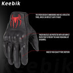 Goatskin Leather Motorcycle Motorbike Powersports Racing Gloves Reflective - Image 2