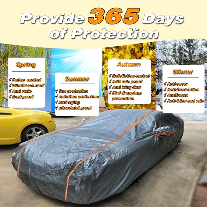 KEYOOG Universal Waterproof Heavy Weight Full Car Covers, Fit Pickup, All - Image 7