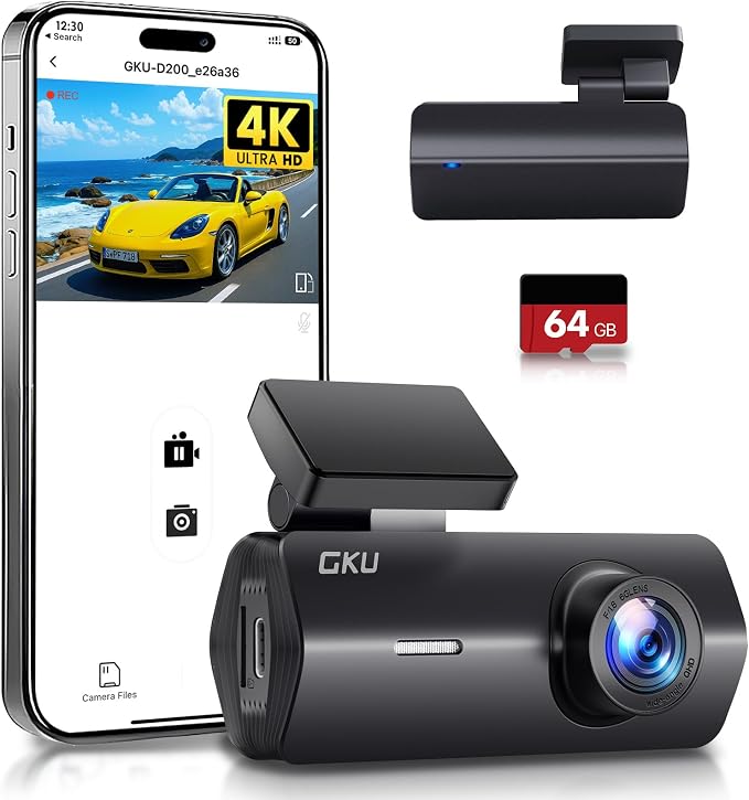 GKU 4K Dash Cam, Dash Cam Front by GKUdashcam