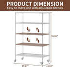 5-Tier Metal Storage Shelving Unit, Adjustable Storage Rack Display Shelves - Image 3