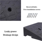 2 Pack 4'' Rise Rubber Curb Ramp Heavy Duty Loading Rubber Curb Ramps 22000lbs - Image 5