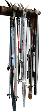 6-Place Log Ski Rack Wall Mount, Indoor Ski Storage Rack - Image 4