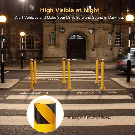 Safety Bollard, 4 Packs 48 Inch Metal Safety Bollard Post - Image 7