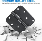 18 Pack Black Door Hinges 4 Inch x4 Rounded Heavy Duty Exterior Door Hinges - Image 6